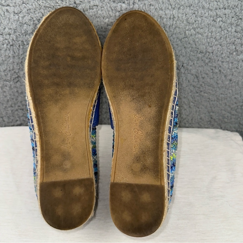 Sam Edelman Shoes 9M Blue Womens Khloe Espadrille Slip On Mini Wedge Sandals - Picture 5 of 10